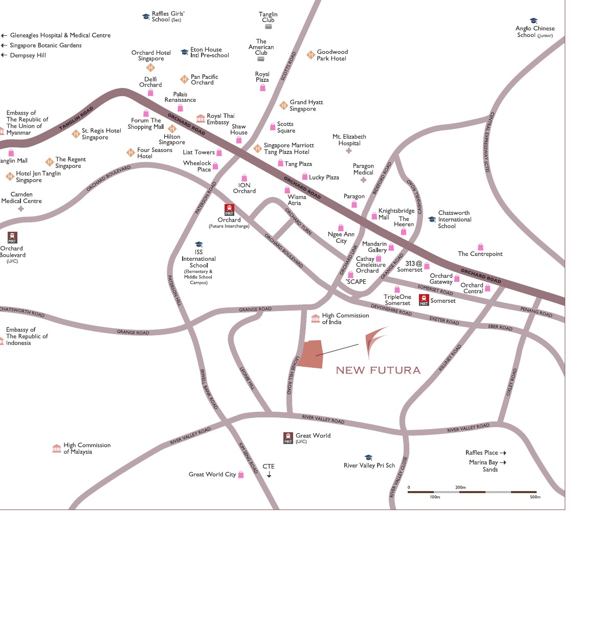 New Futura location map